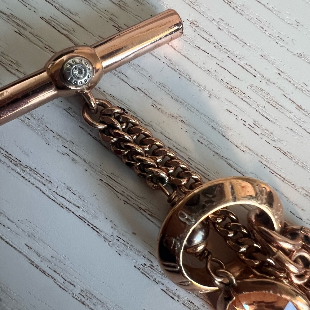 Henri Bendel Elegant Rose Gold and Crystal  Beaded Necklace - Picture 6 of 9